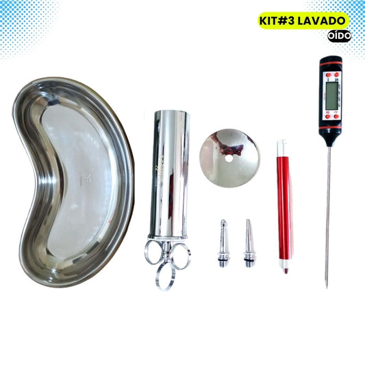 Kit#3 Lavado Oidos Jeringa + Riñon Acero Inoxidable GERMAN Ogdmve