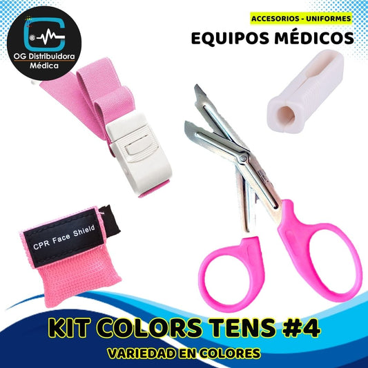 Kit Colors Tens #4 Rcp Abre Ampollas Torniquete Tijera Ogdmve