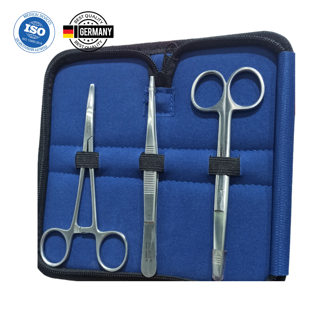 Set Sutura Cirugia 3pz Instrumental Quirurgico Acero Inoxidable Ogdmve