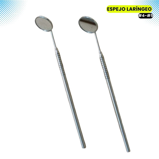 Espejo Dental Laríngeo nº 4 o 5, Con Mango Acero Inoxidable Ogdmve Fonoaudiologia